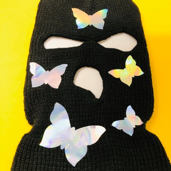 Holographic Reflective Butterflies Ski Mask - Picture 2 of 4